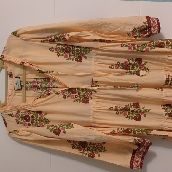 Tuckernuck Blush Chandellier Long Sleeve Floral Maxi Salty Paloma Caftan Dress L - Picture 5 of 10